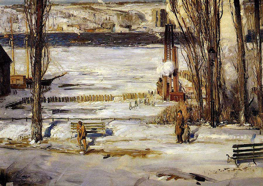 Morning Snow Hudson River